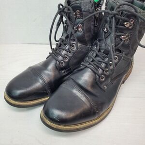 J75 by Jump Garrison Leather Boots Black 11 Biker Core Grunge Y2K Punk Steampunk